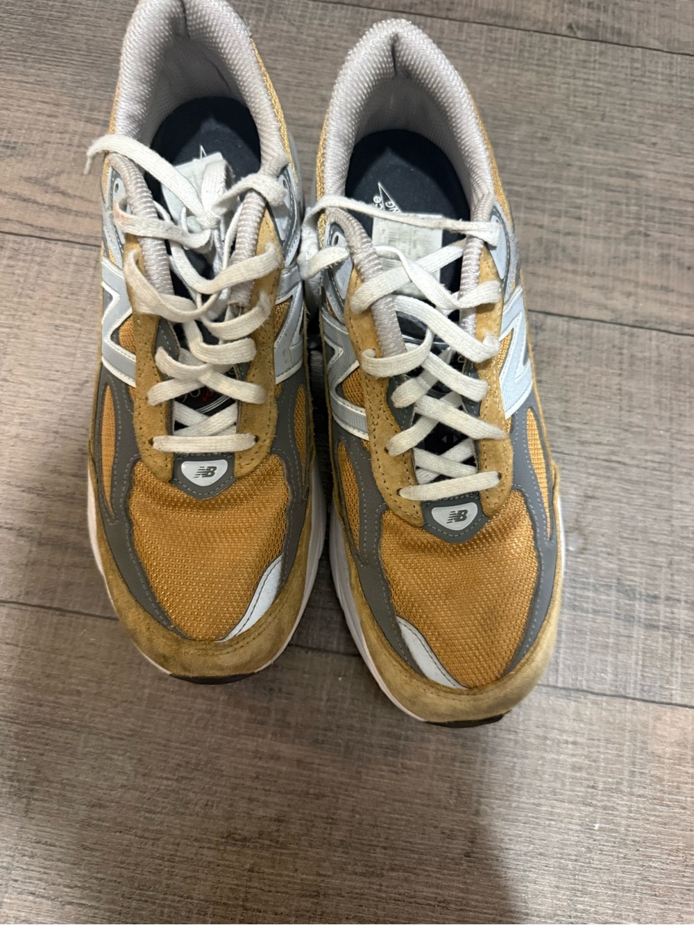 New Balance Men's Mustard Yellow and Gray Athletic Sneakers